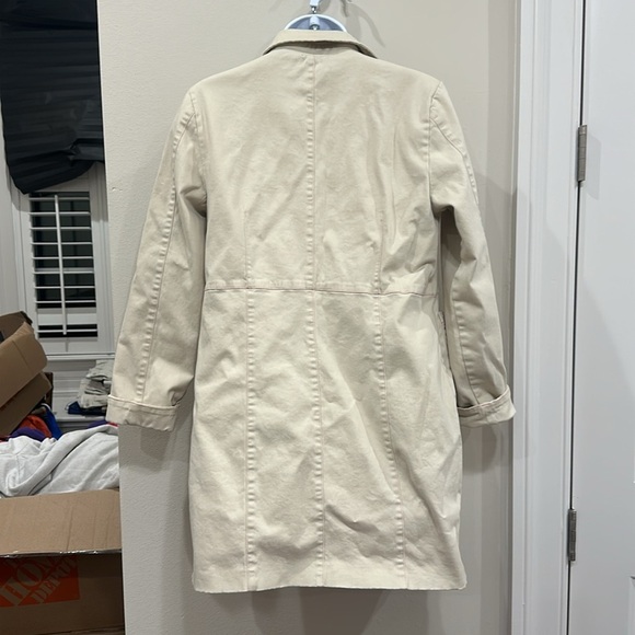 Denim&Co Cream Trench Coat with Pink Accents - Picture 6 of 8